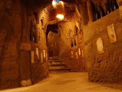 Orvieto Sotterranea main underground gallery with historic stone walls and arched ceiling