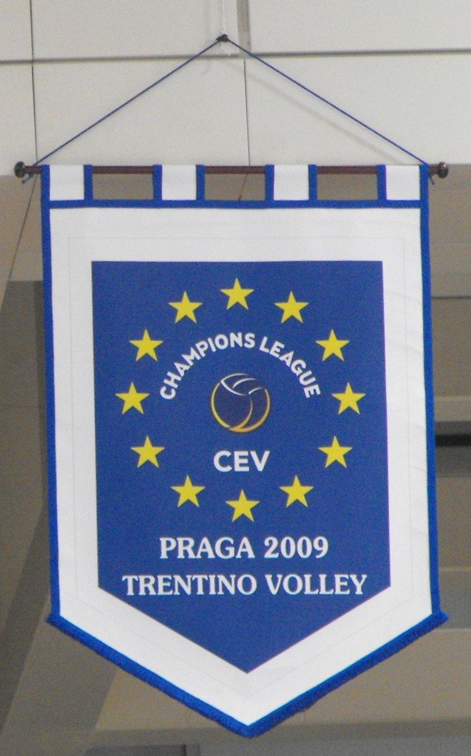 Champions League volleyball winner banner Trentino Volley 2008-2009