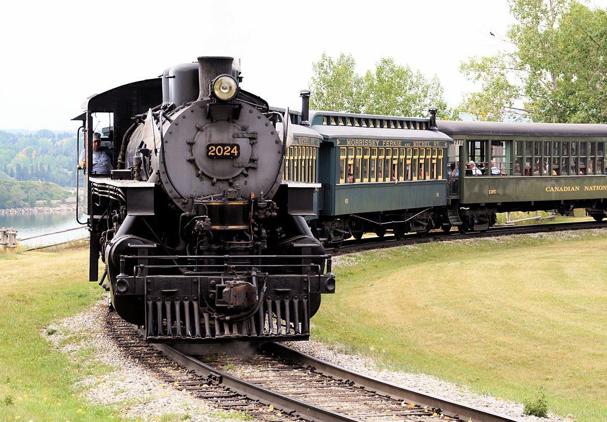 Vintage diesel locomotive CPR 2024 at Heritage Park in Calgary