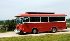 Early vintage bus at Heritage Park Historical Village in Calgary Alberta