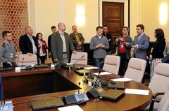 Visitors touring the Prime Minister's Office during Museum Night 2016 in Warsaw