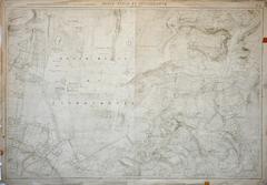 Original historical map 'Bosco Reale di Capodimonte' by Federico Schiavoni, illustrating the urban renewal plan for Naples' Vomero and Arenella districts