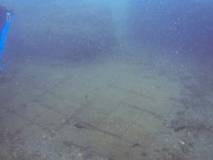 Ancient thermal bath mosaic floor in the Underwater Archaeological Park of Baiae