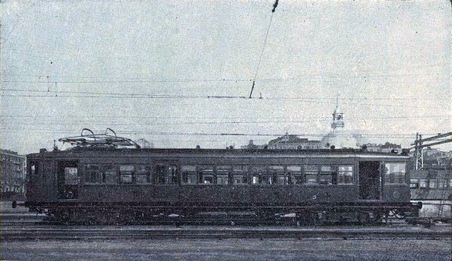 Electric railcar of Sociedade Estoril in Lisbon depot after repair and adaptation to 3 classes in 1934
