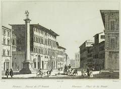 Historic Piazza di Santa Trinità in Florence with classical architecture and cobblestone square