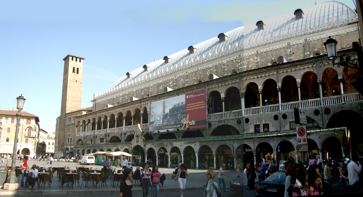 Palazzo della Ragione viewed from Piazza della Frutta in Padua