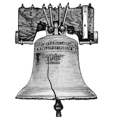 Engraving of the Liberty Bell in Philadelphia