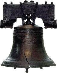 The Liberty Bell isolated on white background