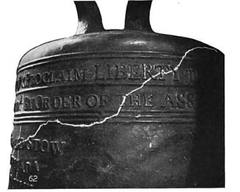 Early 20th century depiction of the hairline crack on the Liberty Bell