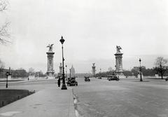 View of Pont Alexandre III bridge in Paris, France, 1930-1940