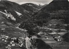 Old postcard showing Piazzo in Segonzano, Trentino, Italy with the pyramids, photo from 1967-1972