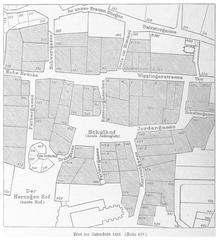 Historic city quarter of Viennese Jews in 1880