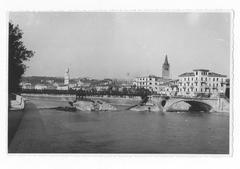 Destroyed Ponte della Vittoria after World War II