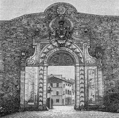 Siena Porta Camollia woodcut art