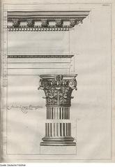Composite order architectural column with ornate capital