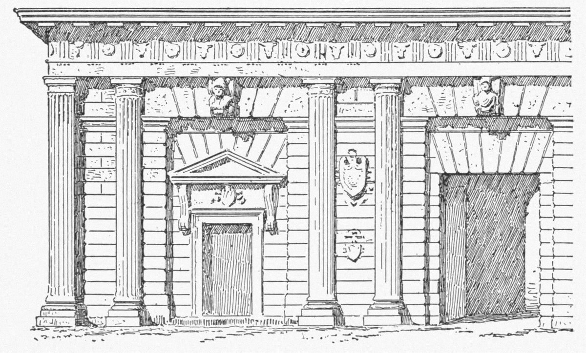Illustration of Renaissance architecture details from a historical book