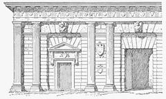 Illustration of Renaissance architecture details from a historical book