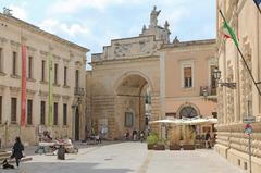 Porta Rudiae historic gate in Lecce Italy with architectural details