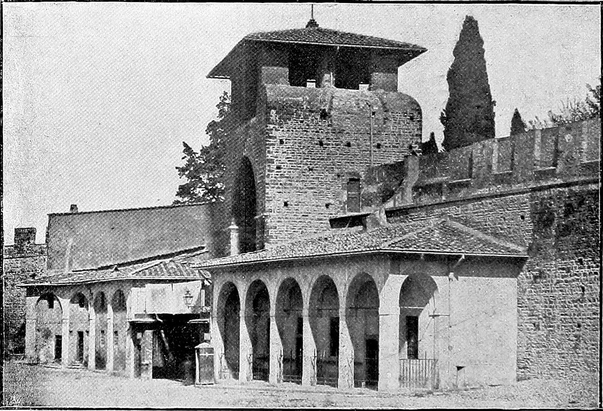 Historic illustration of Porta San Gallo in Florence from 1789 by Corrado Ricci