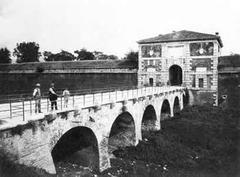 Historic Porta San Zeno city gate in Verona Italy