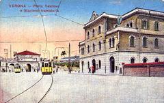 Vintage postcard of Porta Vescovo in Verona