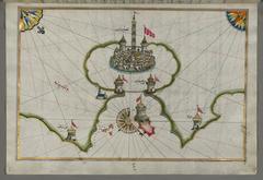 Historic map of the port of Brindisi by Piri Reis