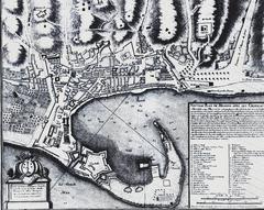 18th century etching of Messina city landscape after drawing by Filippo Juvarra