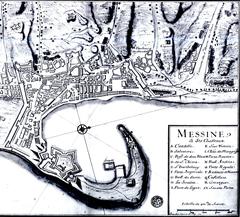 18th century etching of Messina by Filippo Juvarra