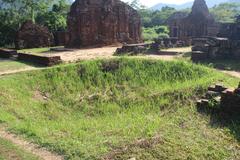 American B-52 bomb crater at Ancient Cham Ruins, My Son, Central Vietnam