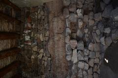 Cross-section view of Erebuni Garrison Quarters wall layers showing ancient construction techniques