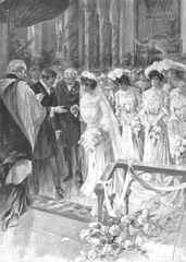 A fashionable wedding ceremony in Grace Church, New York, June 1903