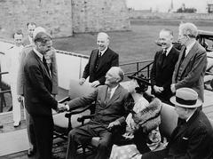 President Franklin Delano Roosevelt greeting Hon. Anthony Eden at the Quebec Conference