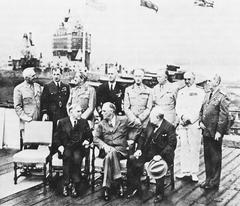 Quebec Conference 1943 with Prime Ministers Mackenzie King and Winston Churchill and President Franklin D. Roosevelt