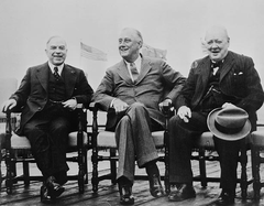 Rt. Hon. Mackenzie King, President Franklin D. Roosevelt, and Rt. Hon. Winston Churchill at the 1943 Quebec Conference