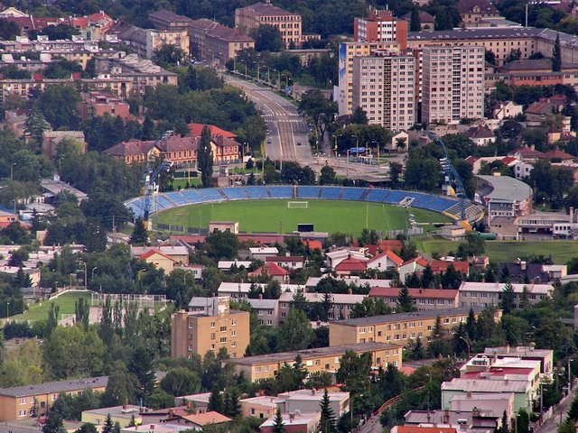Observation tower in Kosice with a view of the city and green surroundings