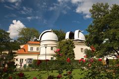 Štefánik’s Observatory on Petřín hill in Prague with clear blue sky