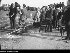 International athletics competition opening ceremony in Wilno, Poland, 1929 with Władysław Raczkiewicz, Bishop Władysław Bandurski, General Aleksander Litwinowicz, and Major Leopold Okulicki