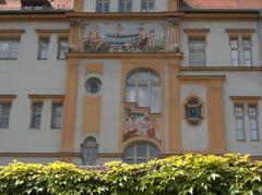 Bamberg Am Leinritt street view with historic houses in total view