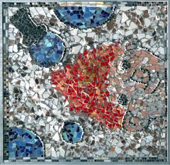 Colorful mosaic artwork depicting various abstract and geometric shapes in Bamberg Am Leinritt
