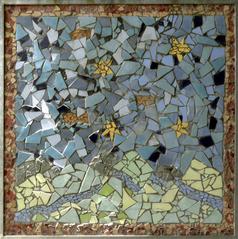 Colorful mosaic artwork depicting a medieval scene in Bamberg