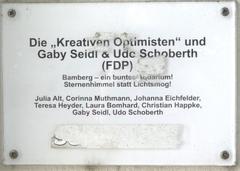 Informational board mosaic in Bamberg, Am Leinritt