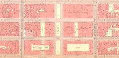 Vintage 1955 Bromley Manhattan Land Book map plate showing detailed city blocks and property boundaries of New York City