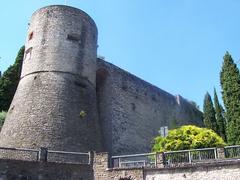 View of Bergamo Rocca medieval fortress on a hilltop in Bergamo, Italy