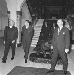 Prince Claus von Amsberg informal visit to Royal Tropical Institute Amsterdam 1966 black and white photo