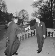 Prince Claus von Amsberg on informal visit to Royal Tropical Institute Amsterdam January 1966 black and white photo