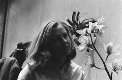 International Orchid Exhibition at Royal Tropical Institute in Amsterdam, 1971 black and white photo