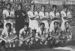 US Cagliari football team champions of Italy 1969-70 posing inside Amsicora stadium