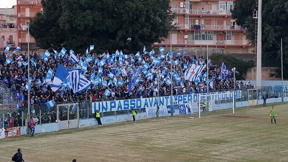 Curva Anna section of Stadio Nicola De Simone in Siracusa filled with fans