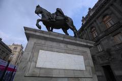 Restoration work on the Equestrian Statue of Carlos IV and its pedestal known as El Caballito