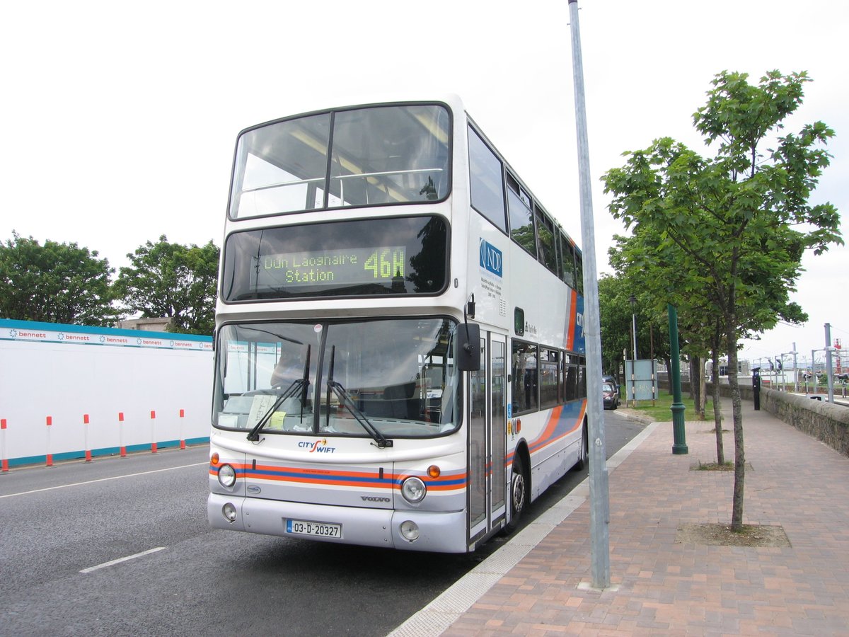 46a bus at terminus outside Dun Laoghaire DART station